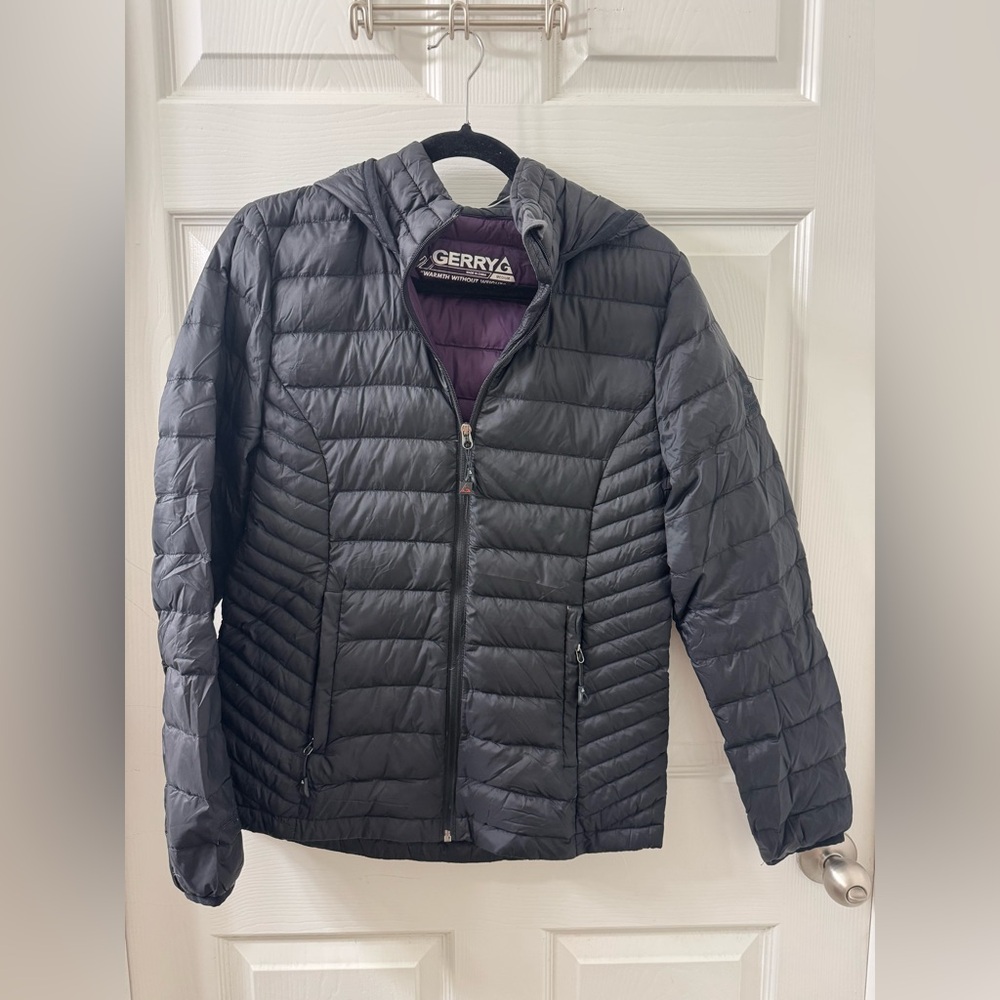Gerry Black Lightweight Hooded Puffer jacket - M